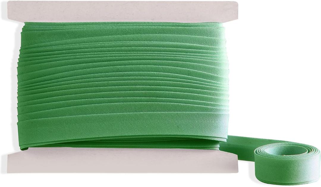 Bias Tape Double Fold 1/2 Inch Green 10 Yds for Sewing