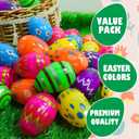 Plastic Easter Eggs Fillable, 36 PCS Printed Bright Easter Eggs Empty, Colorful Eggs for Easter Gifts Party Favors Eggs Hunt, Easter Basket Stuffers, Plastic Eggs Bulk