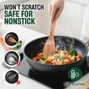 6 Pcs Wooden Cooking Spoons Set  Natural Teak Wood, Safe for Nonstick Cookware & Healthy Kitchen Utensils