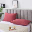 H HOUSEHOLD Super Soft Smooth King Size Pillowcases - Breathable Jersey Knit Fabric, King Size, Cool Touch for Better Sleep (Red, King Size 20" x 36")