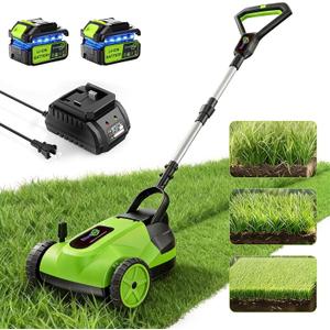 Electric Small Lawn Mower with Auto Shut-Off Sensor, 3 Position Cutting Height, 9.9Lbs Lightweight Cordless Push Mower Battery Powered for Garden/Yard/Farm, Gardening Gifts for Parents, Seniors