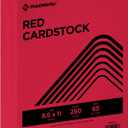 PrintWorks Bright Red Colored Cardstock 8.5 x 11 - 65 lb/176 gsm - 250 Sheets - Made in the USA - FSC Certified - Acid-Free & Fade-Resistant - Printer & Cut Machine Compatible (00117)