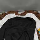 3 Pack Girls Long Sleeve Shirts Ribbed Knit Cotton Layering Tops Slim Fit Crewneck Casual Undershirts (11-12 Years, Black, White, Brown)