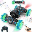 Gesture Sensing RC Stunt Car, Remote Control Car Toys for Boys 6-8-12, 360 Rotating 4WD Twist Cars with Light Music & Spray, Birthday Xmas Gifts for Kids Age 6 7 8 9 10 11 12, 2.4Ghz Hand Controlled (Blue)