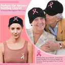 Handepo 20 Pcs Breast Cancer Awareness Baseball Cap with Ribbon Print Adjustable Hat with Hook and Loop for Women Men (as pictures show, Black)