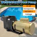 W3SP2610X15 Swimming Pool Pump 1.5 HP 115/230 V Single Speed SP2610X15 Super Pool Pump Compatible with Hayward for In-Ground Pool and Spa