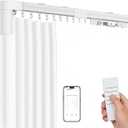 Smart Electric Curtain Track, 177" Motorized Curtain Rail with APP & Remote Control, Ultra Quiet Automatic Smart Home Curtain System for Living Room Bedroom, Fixed-Length Design for Smoother Operation