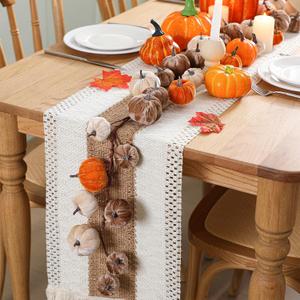 Fall Pumpkin Garland for Mantle Halloween Velvet Pumpkin Garland Autumn Harvest Hanging Decoration for Fireplace Mantel Porch Wall Centerpiece Thanksgiving Party Indoor 6ft(Brown)