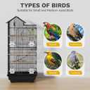 DWVO 62-inch Metal Bird Cage: Bird Cage Spacious for Cockatiels, Parrots, Pigeons, Lovebirds, Features Roof Access and Rolling Stand Black