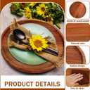 Rtteri 10 Pieces Acacia Wood Plates 14 X 1 Inch, Dinner Charger Tray