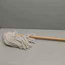 Large Wet Deck Cotton Mop with Solid Wood Handle (11 Oz, White)