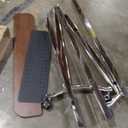 Stainless Steel Art Rolling TV Cart, Mobile TV Stand for 65-110inch TVs, Heavy Duty TV Stand with Wood Shelf&Large Storage Pegboard 220 lb. Load Capacity, Max VESA 1200x600mm (Style 1)