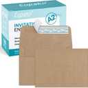 Eupako A2 Brown Paper Envelopes 100 Pack 4.375x5.75" Invitation Envelopes Self Seal for RSVP, Wedding, Thank you Notes, Greeting Cards, Photos, Announcements
