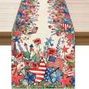 2 x XCHI Watercolor Flowers America Stars Fireworks Memorial Day Table Runner 4th of July Patriotic Independence Day Table Decoration for Party Home Kitchen Dining Holiday Decor 13x48 Inch