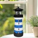 Solar Lighthouse Rotating Beacon Led Light House for Yard Garden Nautical Decor Porch Deck Outdoor Decoration Lawn Ornaments Outside Statue Gifts for Mom Mother