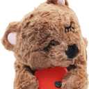 3T GROUP Puppy Heartbeat Toy Sleep Aid Dog Heartbeat Stuffed Animal Bear Toy for Puppy Essentials Anxiety Relief Plush Pillow Calming Aid Comfort Toys for Dogs(Coffee)