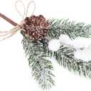 12 Pack Artificial Berries Picks, Christmas White Berry Picks with Pinecone Bowknot Winter Pine Branches Stems White Holly Spray for Christmas Tree Decoration Xmas Party DIY Crafts (White, 12)