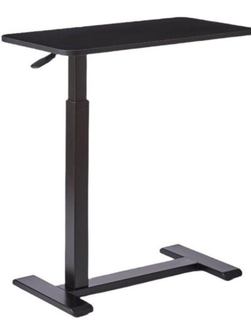 Adjustable Side Table with Hidden Wheels, Multi-Functional Mobile Bedside Table for Home and Office Use, Rolling Laptop Desk with Tray(White)