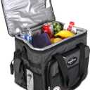 Koolatron Electric Portable Cooler Plug in 12V Car Cooler Bag, 26 qt (25 L) Black/Gray Soft-Sided Portable Car Fridge w/DC Power Cord, Adjustable Shoulder Strap, Cord Storage, Road Trip.