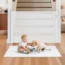 BBsecure Retractable Baby Gates, 38" Tall Baby Gate for Stairs, 71" Wide Mesh Dog Gate with Auto-Retract System, One-Hand Operation Retractable Pet Gate for Hallways, Doorways, Indoor & Outdoor, White (Pack of 2)