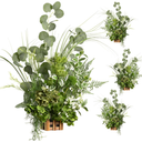 Ling's moment Free-Standing Wedding Aisle Runner Flowers, White Green, 4pcs