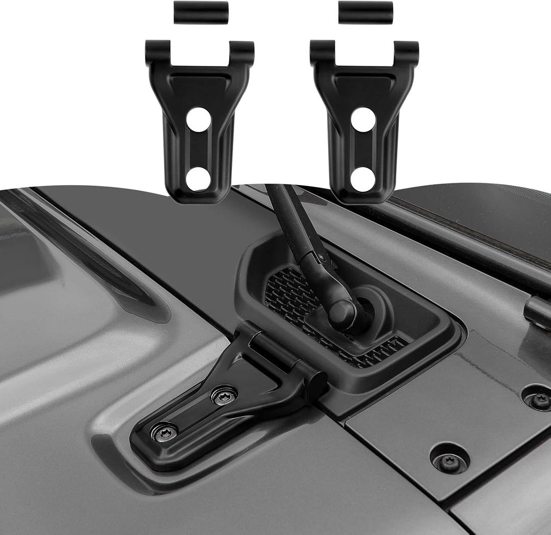 RT-TCZ Hood Hinge Cover Exterior Decoration Kits Accessories for Jeep Wrangler JL JLU and Gladiator JT 2018-2023,Matte Black