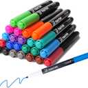 maxtek 24 Count Dry Erase Markers Ultra Fine Tip, 12 Colors, Low Odor, 0.7mm Fine Point Dry Erase Markers for Planning Whiteboard, Calendar Boards