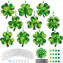 Beeveer 30 Sets St. Patricks Day Shamrock Clover Suncatchers Window Art, Lucky DIY Irish Sun Catchers Bulk Crafts Paint Your Own Window Ornaments for Adults Home Birthday Activity Party Decor