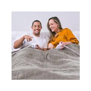 Brookstone Electric Heated Plush Blanket w/ 10 Heat Settings - Adjustable Timer, 12-Hour Auto Shut Off - Machine Washable & Dryer Safe - Polyester Velvet Blanket, King Size 100in x 90in