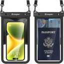 Waterproof Phone Pouch - 8.5in Waterproof Phone Case with Lanyard, IPX8 Cell Phone Dry Bag Beach Essentials for iPhone 17 16 15 Pro Max, Galaxy S25 S24 Ultra, 2 Pack
