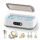 Ultrasonic Jewelry Cleaner Machine: 49KHz Ultrasonic Cleaner with 3 Cleaning Modes for Jewelry,Glasses,Rings,Watch Strap,Dentures,Retainers,Coins,Earring,650ML 304 Stainless Steel Tank(White)