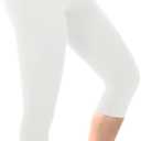 Walifrey Capri Leggings for Women, Buttery Soft High Waisted Leggings for Gym Yoga Workout (Large-X-Large, White)