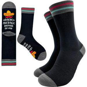 Brother in Law Novelty Funny Breathable Printed Cotton Socks, Unisex Cozy Knitted Crew Socks, Gifts For Son Uncle Brother Grandson Nephew, Brother Of The Bride, Brother in Law Wedding