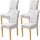 Chair Covers for Dining Room Set of 4 Pack Marble Slipcovers High Back Chairs Cover Stretch Slipcover