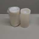 NURADA Large Outdoor Solar Candles Waterproof - 8" x 4" Rechargeable Solar Powered Flameless LED Pillar Flickering Candle for Patio Porch Lanterns Decor - Ivory White Set of 2