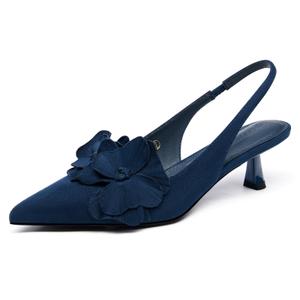 Coutgo Womens Slingback Kitten Heels Flower Closed Pointed Toe Pumps Wedding Party Dress Sandals Shoes
 11