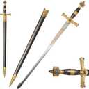 33.8" Medieval Stainless Steel King Solomon Sword Star of David Sword for Collection, Cosplay
