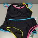 Blooming Jelly Womens Two Piece Tankini Swimsuits Modest Tummy Control Swim Suits 2026 Neon Full Coverage Bathing Suit (Black, L)