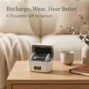 Hearing Aids for Seniors Rechargeable  Digital Behind-The-Ear Hearing Amplifiers with AI Noise Reduction, 3 Sound Modes, 5 Volume Levels, Charging Case Included (Silver)