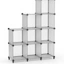 HOMIDEC 9 Cube Storage Organizer, Cubes Shelves for Living Room, Grey L