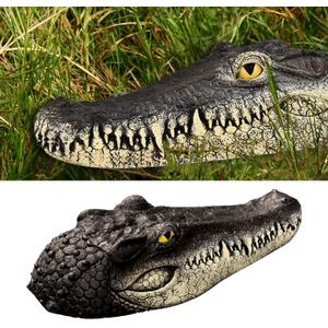 Floating Alligator Head,Alligator Head Decoy for Pool,Resin Crocodile Head for Swimming Pool and Pond,Deterrent Ducks,Predator,Heron etc,Outdoor Statues,Garden Home Decor Art