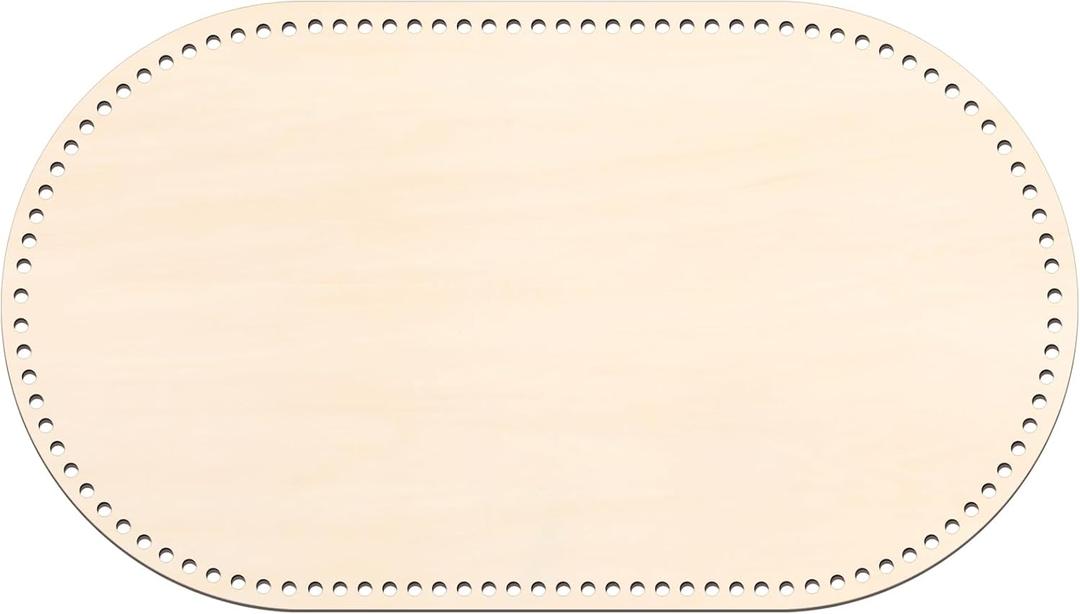 Vercraft Moses Basket Wood Bottom 27.56 x 15.75 Inches/ 70 x 40 cm Oval Natural Wood Base Shaper for DIY Crochet or Knitting Weaving Crafts Home Decoration (Base Only) Hole: 1cm(1 Pc)