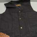 Milwaukee Leather DM1310 Men's Black Classic Denim Western Style Cowboy Biker Vest w/Snap Button Closure, M