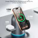3 in 1 Wireless Charging Station for Apple Multiple Devices, 15W Magnetic Auto-Rotating Charger Stand, Touch Hidden System Wireless Charger Stand for iPhone 17 16 15 14 13 12, Apple Watch, AirPods pro
