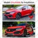 Front Lip Fits 2017-2021 Honda Civic Sedan, Gloss Black - WheelX