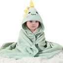 31 * 31 In Baby Bath Towels with Hood,Hooded Towels for Toddlers 1-3, Toddler Girl Boy Robe,Baby Towel, Infant Kids Towels for Newborn Babies,Toallas de Bao para Bebe (Green Dinosaur)
