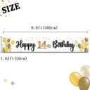 Happy 14th Birthday Decorations,14th Gold Balloon Large Birthday Hanging Banner Sign,Cheers to Fourteen Years Old Bday Party Supplies.