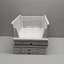 SNSLXH 5 Pack Stackable Closet Storage Basket, Multifunctional & Foldable Closet Organizer for Bathroom Kitchen Laundry Room Wardrobe Storage, Space-Saving Clothes Storage Drawer Organizer, White