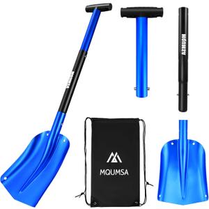 Portable Telescopic Aluminum Utility Car Adjustable Extended Edition Snow Shovel (Blue)