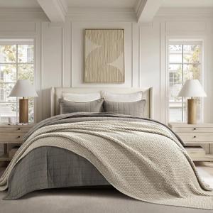 EVERGRACEHOME Chunky Chenille Knit Throw Blanket, 108x92, Warm Gray